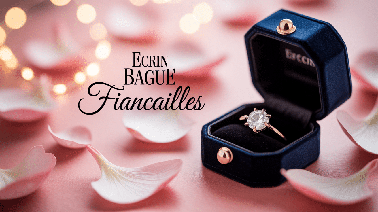 ecrin bague fiancaille noir velours diamant