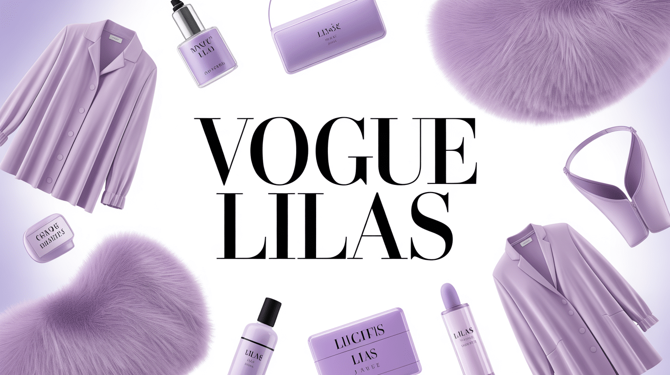 composition mode beauté déco vogue lilas pastel