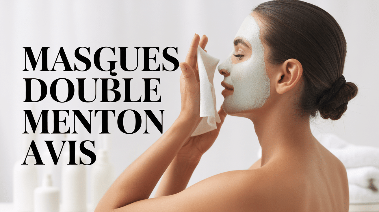Femme applique masque double menton avis cou spa