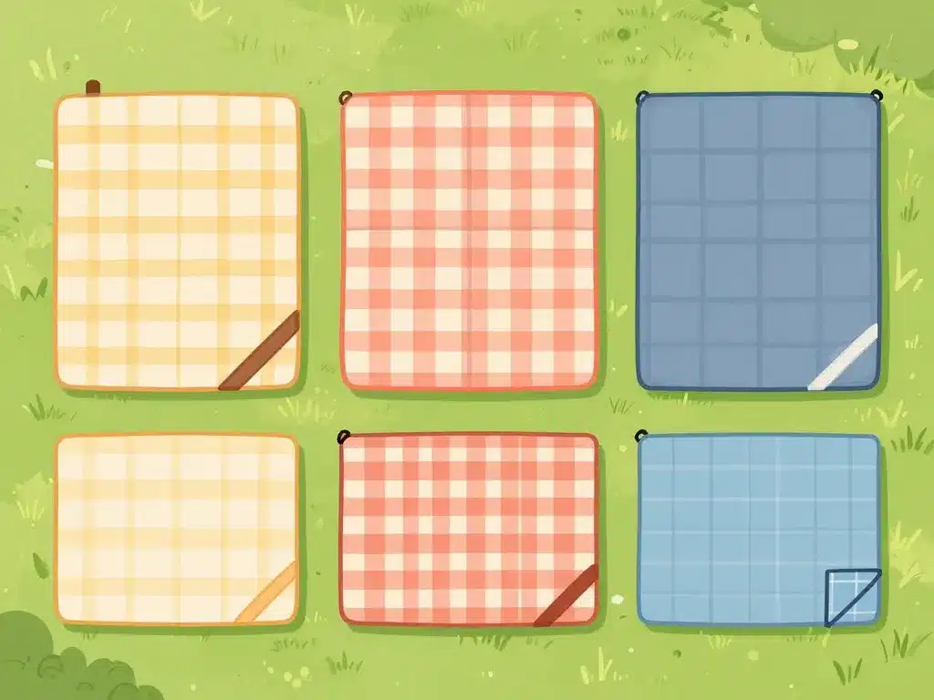 différents formats nappe picnic sur herbe