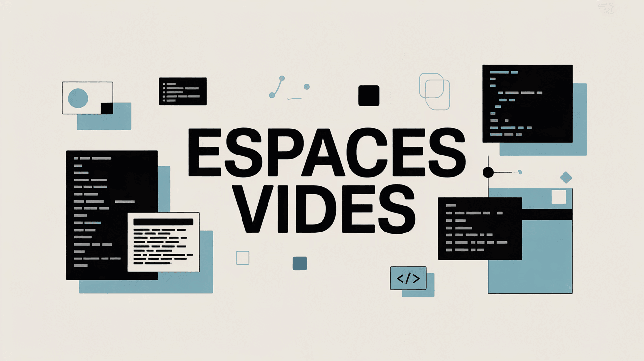 Illustration espaces vides typographie numérique moderne