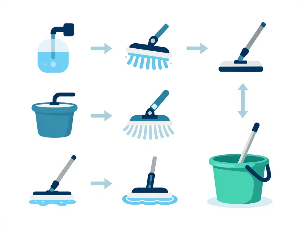 Diagramme seau et serpillière pour sols propres