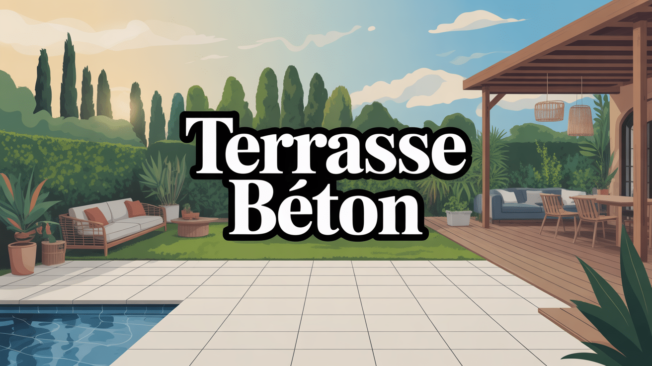 Amenagement terrasse beton illustration moderne decorative