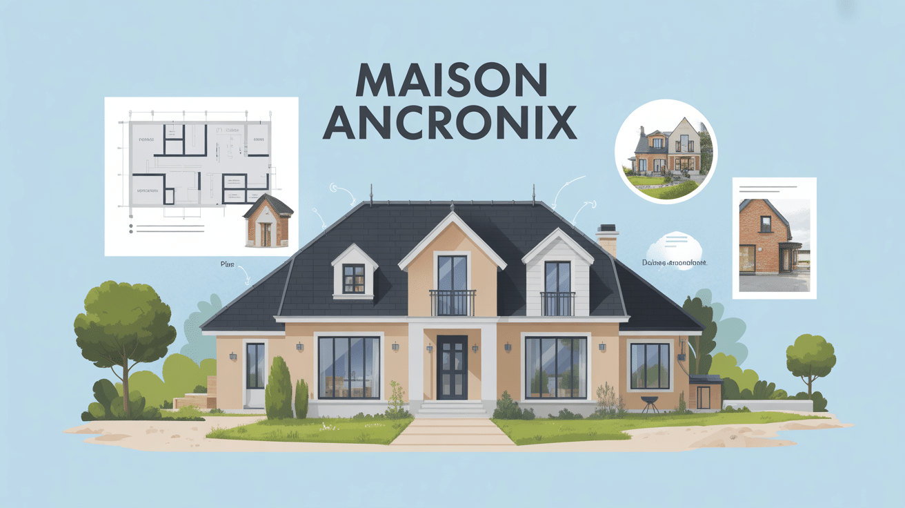 Illustration ancronix maison moderne et préparation projet