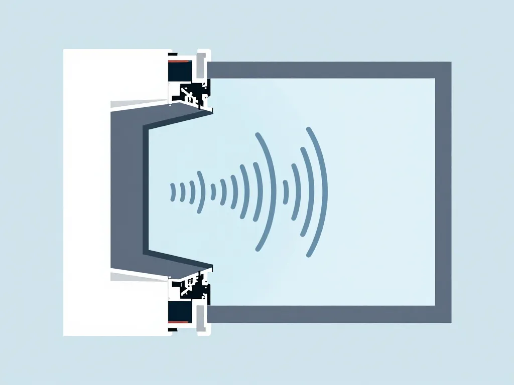 Schéma isolation phonique fenêtre par l'intérieur