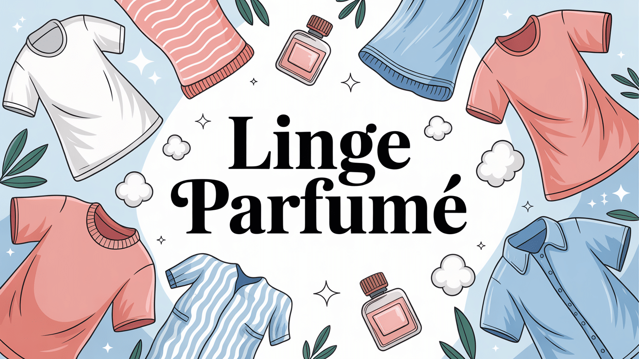 Illustration linge parfumé ambiance lumineuse et fraîche