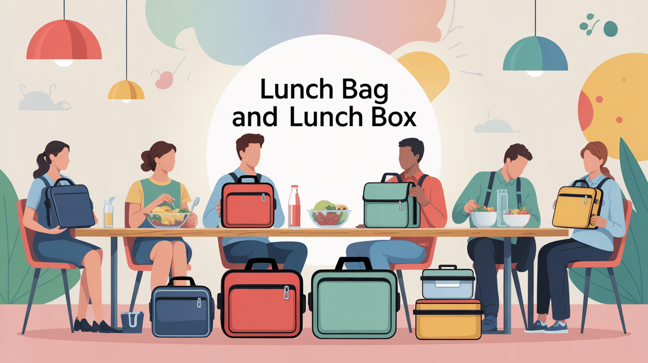 Illustration lunch bag and lunch box choisis par différents utilisateurs