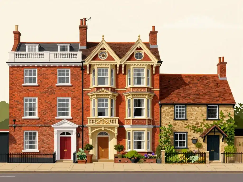 Architecture extérieure maison anglaise typique