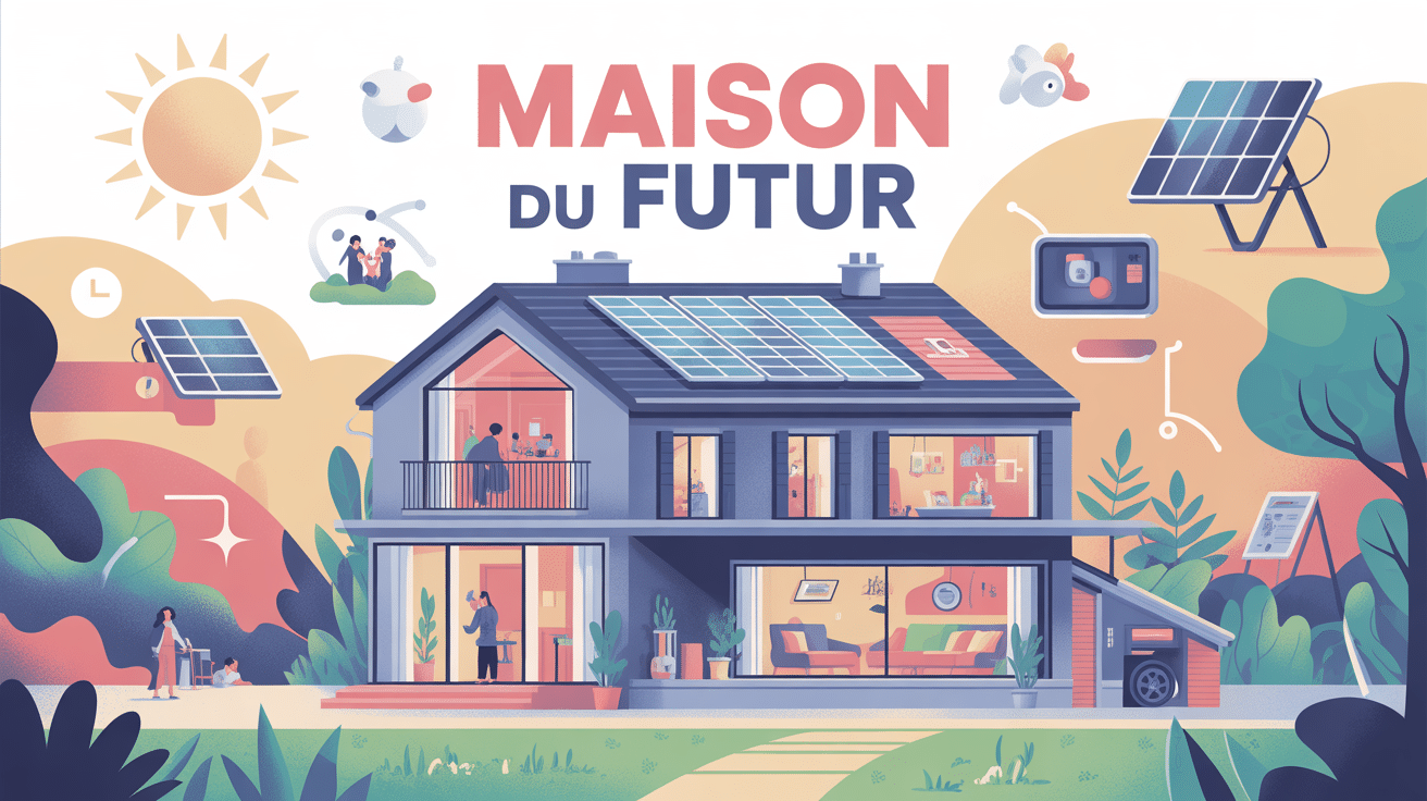 maison du futur illustration technologie matériaux biosourcés