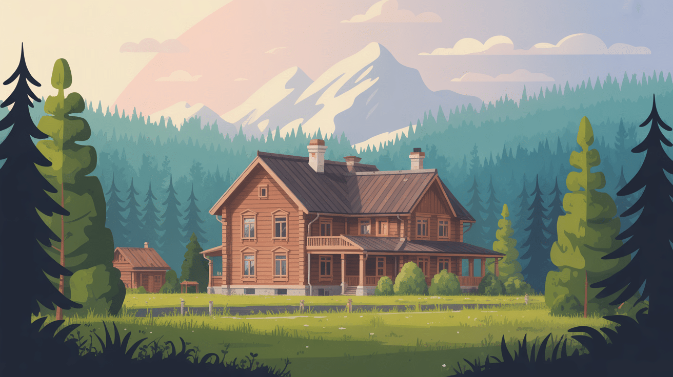 maison en bois de russie vue extérieure design moderne et traditionnel