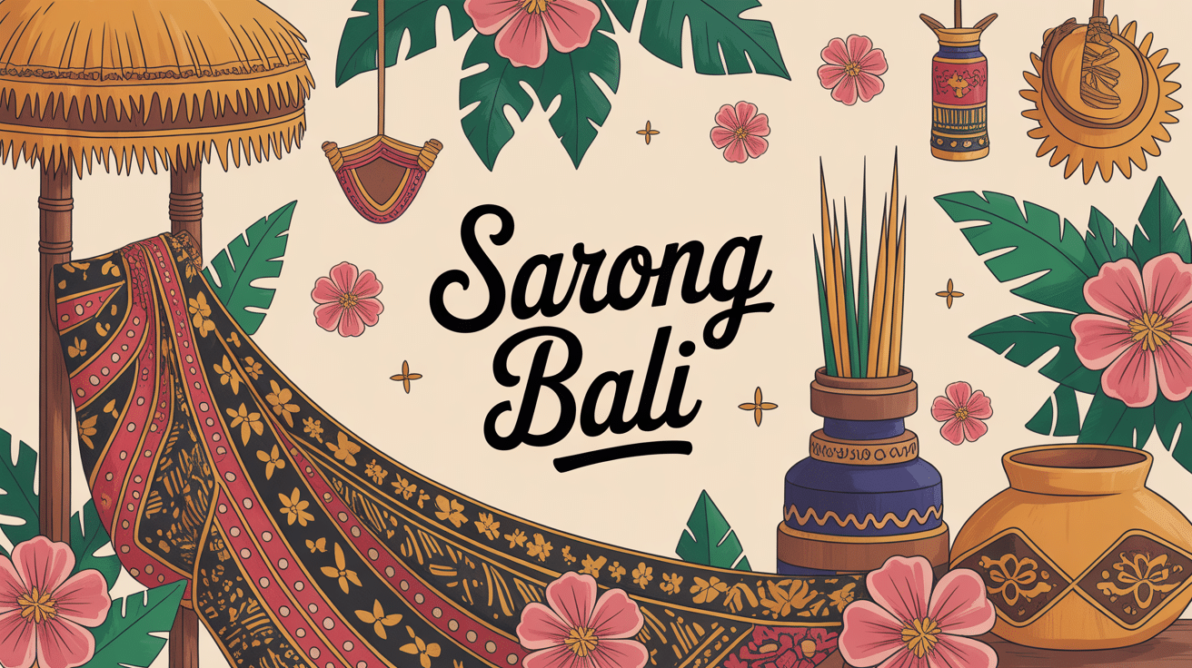 illustration sarong bali traditionnel motif batik