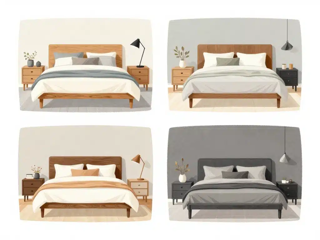 chambre adulte complete 160x200 styles scandinave contemporain industriel japandi