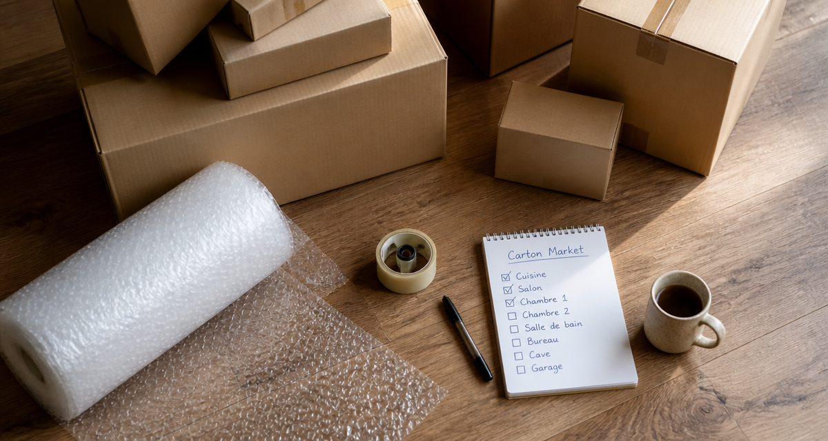 Kit déménagement Carton Market, cartons et accessoires