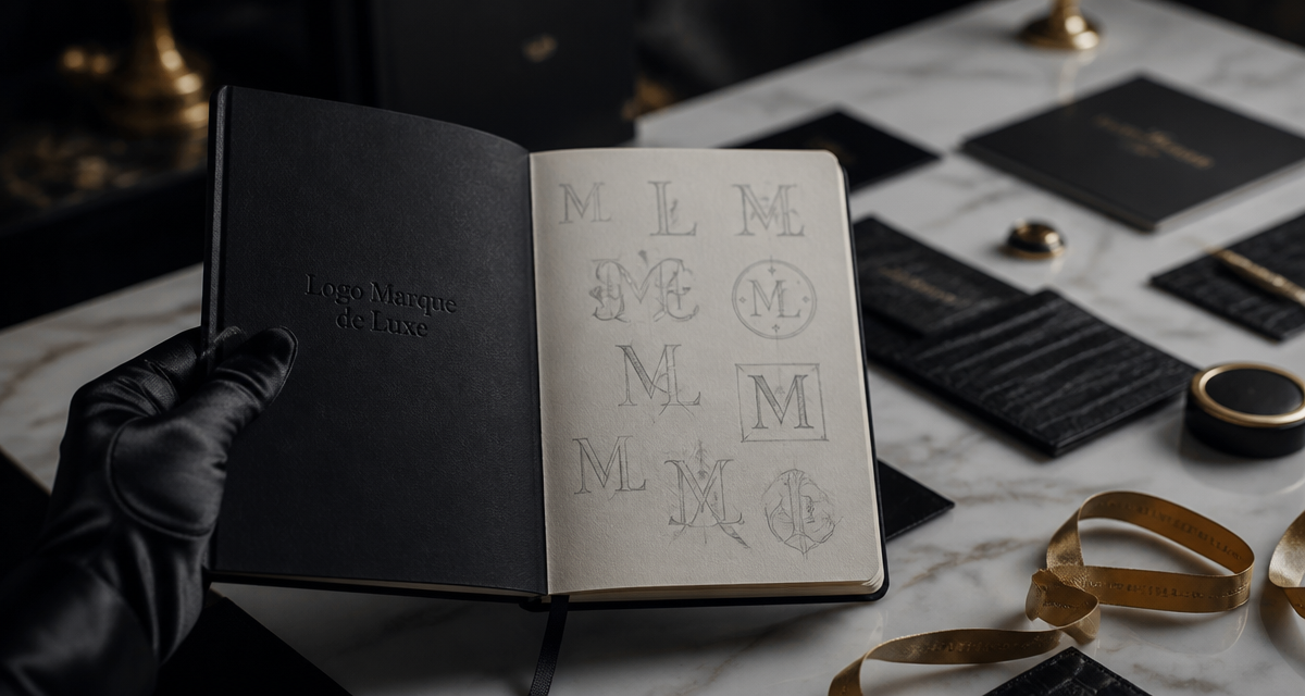 logo marque de luxe carnet monogramme
