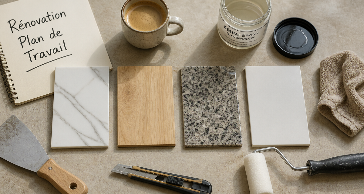 revêtement de plan de travail cuisine quatre solutions