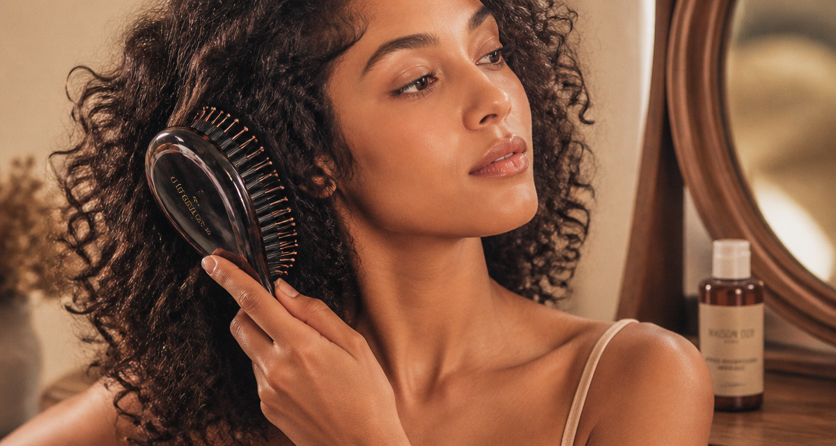 brosse magique sur cheveux bouclés
