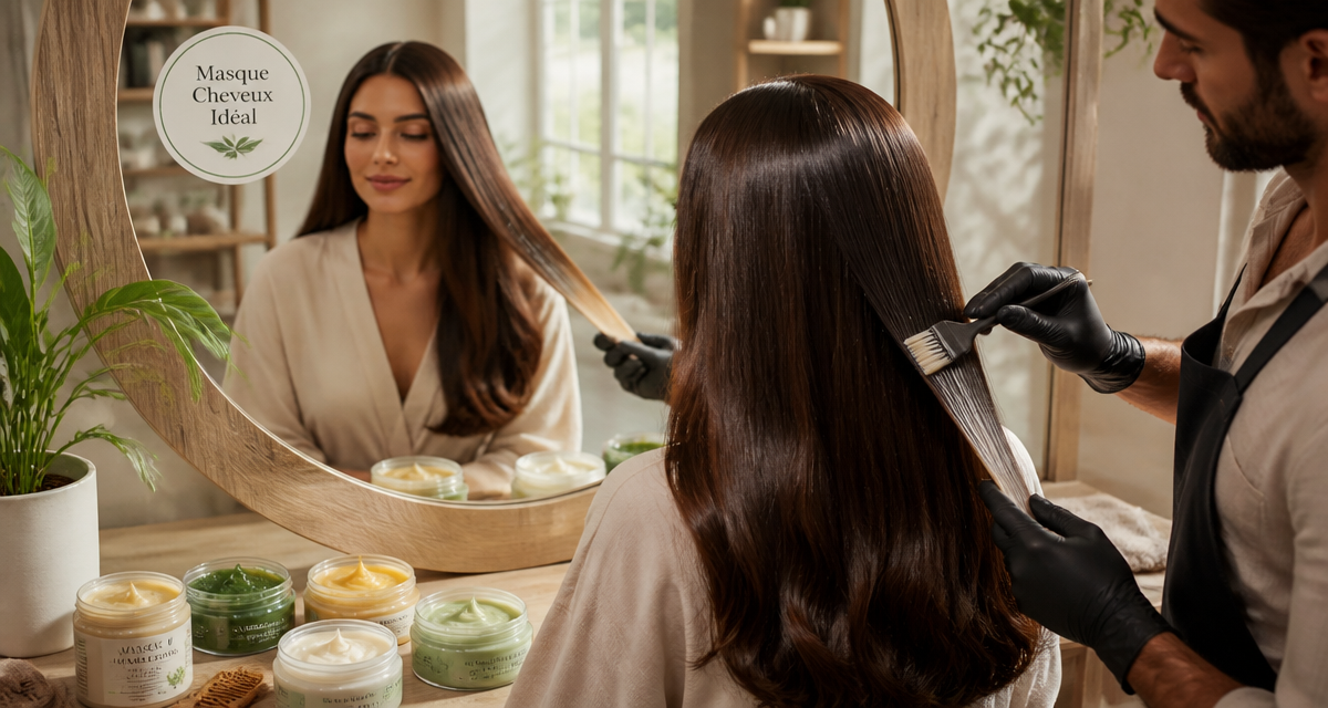Meilleur masque cheveux appliqué sur longue chevelure