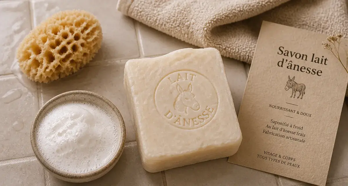 Savon au lait d'anesse visage avis : pain de savon crème en salle de bain