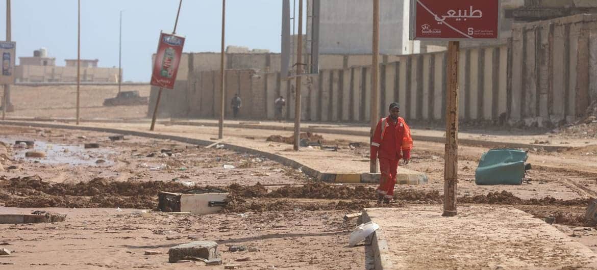 Las inundaciones devastaron la ciudad costera de Darna, en el norte de Libia.