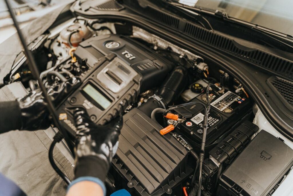 Car battery inspection to prevent breakdowns and ensure vehicle reliability.