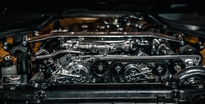 High-performance car transmission system with advanced components.