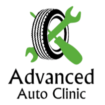 Auto repair tools and tire with wrench and screwdriver.