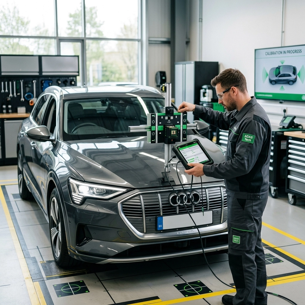 Calibration of vehicle sensors and advanced diagnostics at Advanced Auto Clinic.