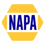 NAPA Auto Parts store front with signage and automotive supplies visible.