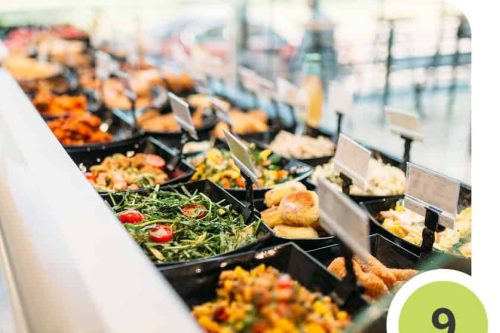 בופה עשיר של מנות מהצומח