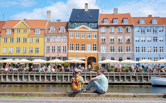 Couple Enjoying a Sunny Day in Copenhagen