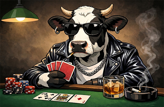 cow poker face