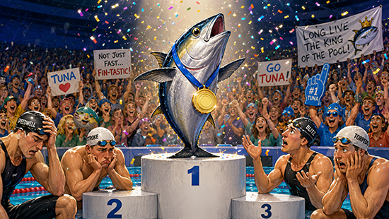 tuna as an gold olympic swimmer