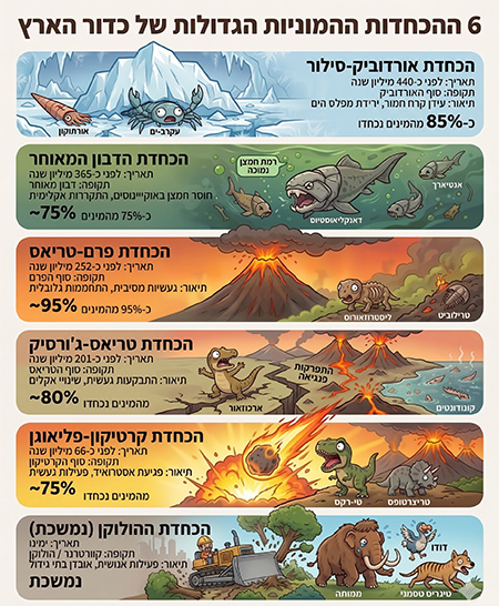 אינפוגרפיקת 6 הכחדות