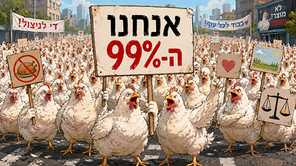 הפגנת תרנגולות אנחנו התשעים ותשע אחוז