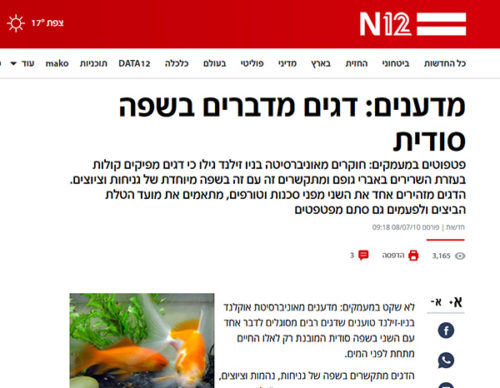מדענים דגים מדברים בשפה סודית חדשות12 מדענים דגים מדברים בשפה סודית חדשות12