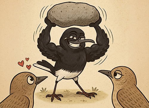 סלעית שחורה זכר מרים אבנים כמו מרים משקולות