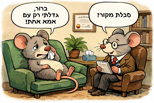 עכבר גדלתי רק עם אמא אחת