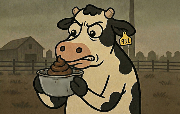 איור קומי שממחיש שפרות נדחות באופן טבעי אפילו מריח חלש ביותר של הפרשות