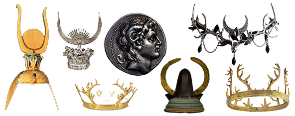 קרניים הן המקור לצורת הכתר המוכרת כתרים מבוססים על צורת הקרניים - דוגמאות