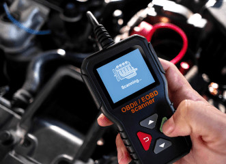 OBDII/EOBD scanner used for vehicle diagnostics at Apex Auto Center.