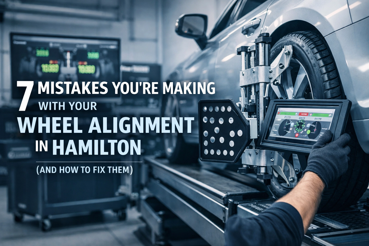 Wheel alignment service at Arrow Automotive in Hamilton for optimal vehicle performance.