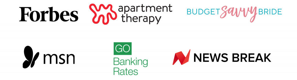 As Seen In banner - forbes, msn, apartment therapy, budget savvy bride, go banking rates, newsbreak