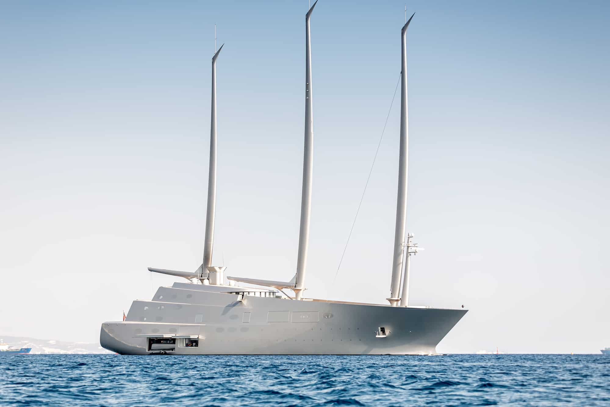 Limassol, Cyprus - October 26, 2021: Sailing yach A owned by Russian billionaire Andrey Melnichenko
