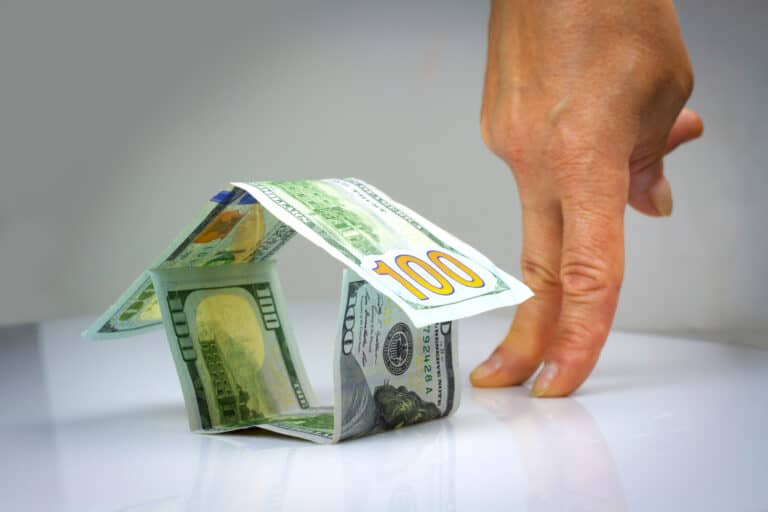 House made of american dollars. Cash / money. Business concept.