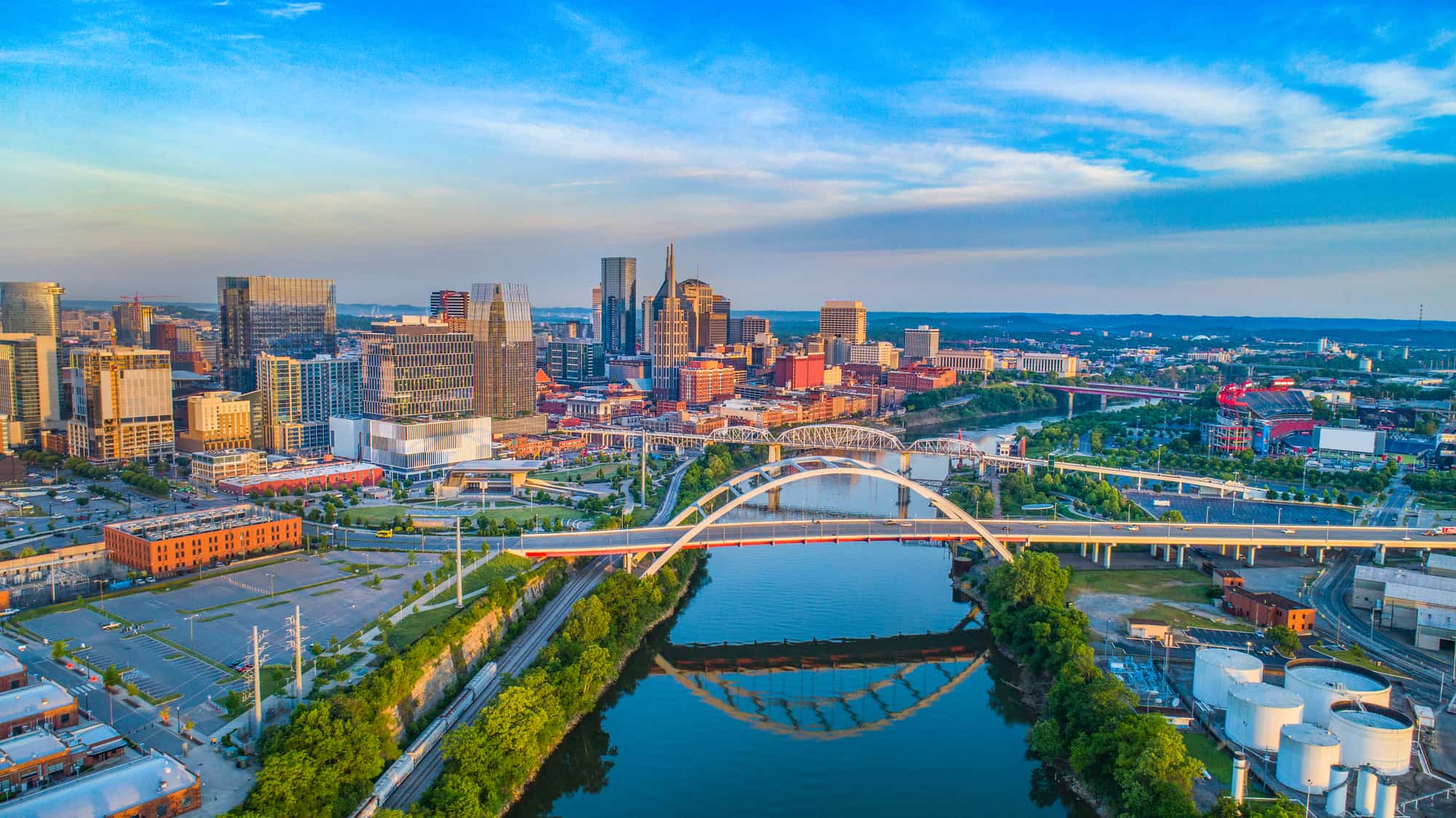 Nashville, Tennessee, USA Skyline Aerial.