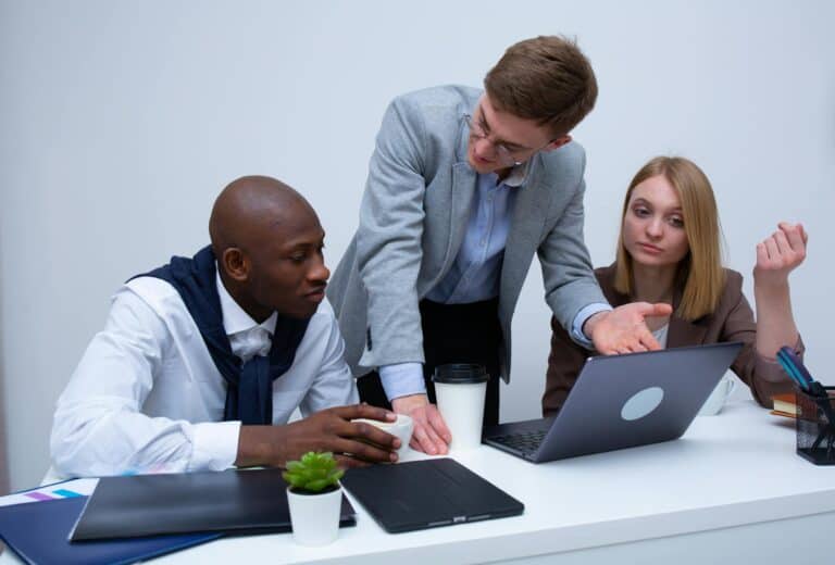 Office Employees Talking