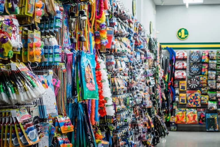 Montreal, Canada - November 27, 2017: Dollarama Retail Store Indoor Aisle with Toys, Furnitures and all the Cheap Items Available. — Photo by aetb