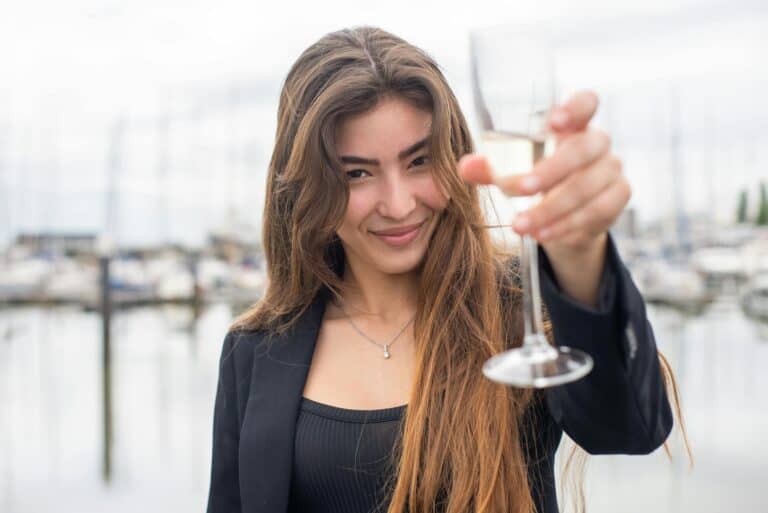 Woman Holding a Champagne Glass