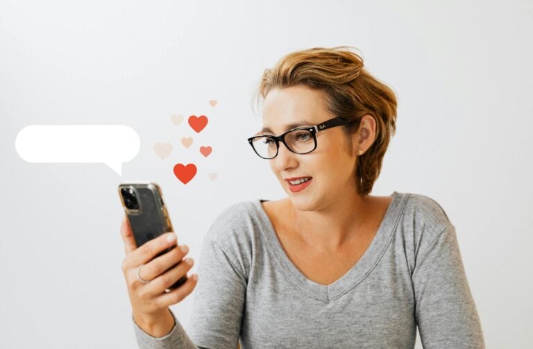 Woman Wearing Glasses Using the Phone