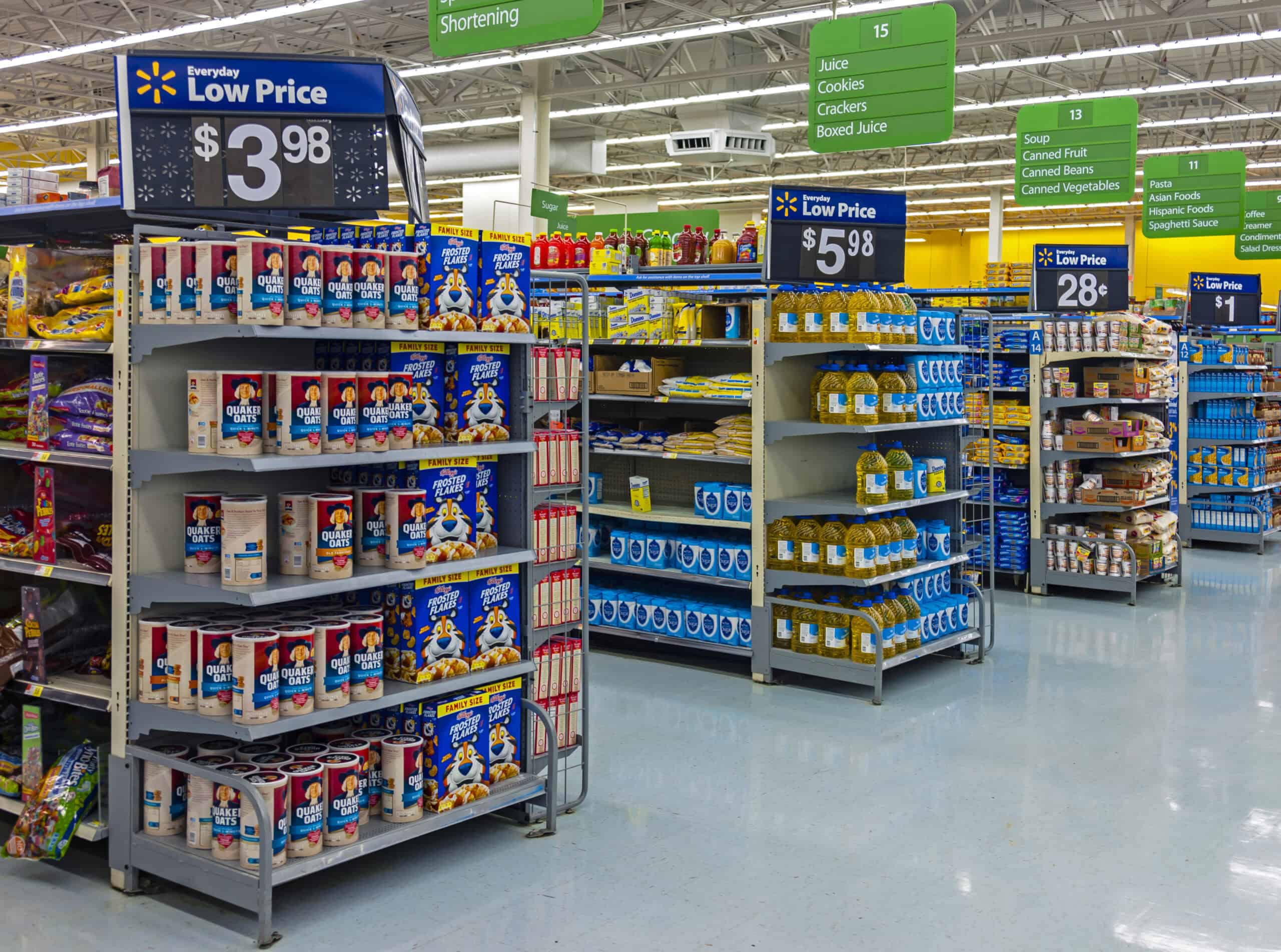 Endcaps at a Walmart store